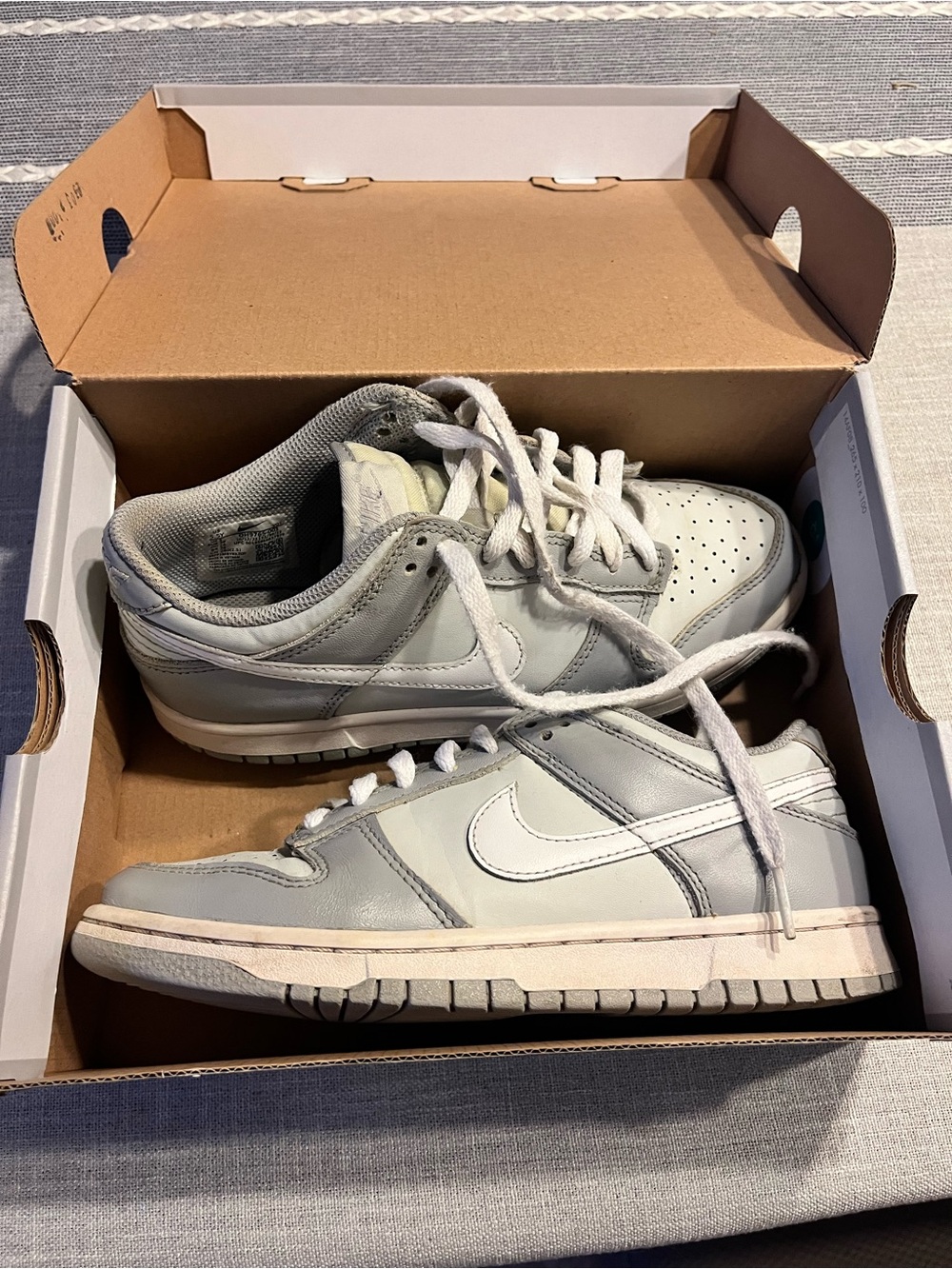Nike Air Force 1 LVB Big Kids Low-Top Sneakers - Light Gray & White